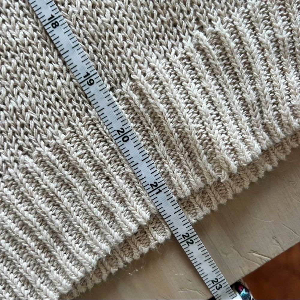 Anthropologie Linen Blend Sparrow Sweater Oatmeal XS Large knit - Picture 7 of 14